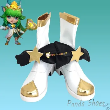 Обувь для косплея LOL Lulu Из Комиксов Аниме League of legends, Потому что Белые Ботинки, Реквизитная Обувь для костюмированной вечеринки Con halloween Party