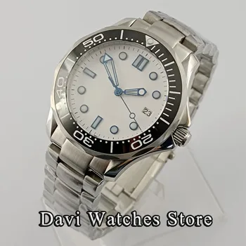 Новые 41 мм стерильные мужские часы NH35 Сапфировое стекло Керамический безель Светящийся механизм с автоподзаводом Механические мужские наручные часы