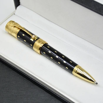 роскошный черный и Золотой МБ ролика шариковая ручка / авторучка / шариковая ручка офисные канцелярские принадлежности напишите заправка ручки подарочные