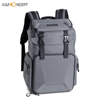 Сумка для хранения фотографий K & F CONCEPT Camera Backpack, водонепроницаемая со съемным разделителем, замком и пряжкой, Сумка для рюкзака для камеры
