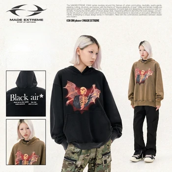 Толстовки с принтом BLACKAIR Skulls Мужские 2023, уличная одежда в стиле хип-хоп, толстовки Harajuku, пуловеры, женские толстовки