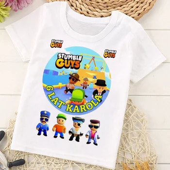 Модные топы, футболка для девочек Stumble Guy, эстетичная милая дизайнерская футболка dziecko, детская футболка
