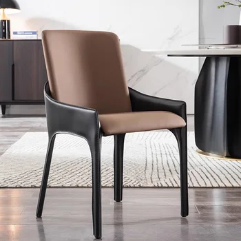 Кожаные роскошные стулья, обеденный стол, элегантное кресло для отдыха, современное индивидуальное кресло середины века, игровая мебель Sedie Cucina MQ50CY