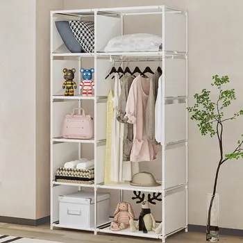 Простой напольный тканевый шкаф для одежды в помещении, многослойная вешалка для одежды Большой емкости, шкаф для спальни, мебель для дома