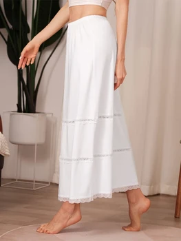 Женская полуприлегающая нижняя юбка с кружевной отделкой, эластичный пояс, длинные юбки, нижняя юбка, платье, расширитель талии, комбинация