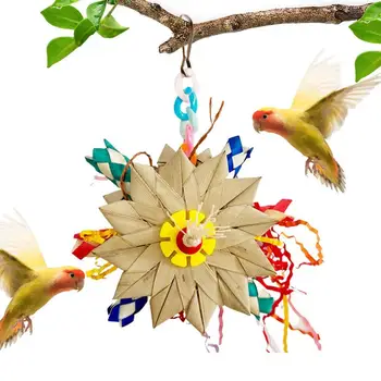 Игрушки для Птичьей Клетки Красочная Ветряная Мельница Вращающаяся Клетка Игрушка Бумажный Материал Аксессуары Для Птиц Для Волнистых Попугайчиков Неразлучников Корелли Попугайчики