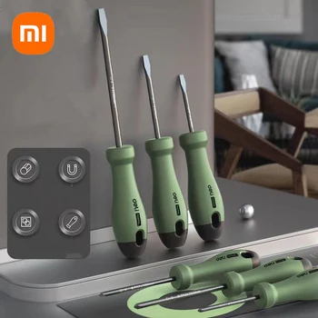 Xiaomi Deli Tool, 1 шт, 100 мм Универсальная многоцветная магнитная отвертка двойного назначения, ручные инструменты для домашнего ремонта, отвертки с ручками