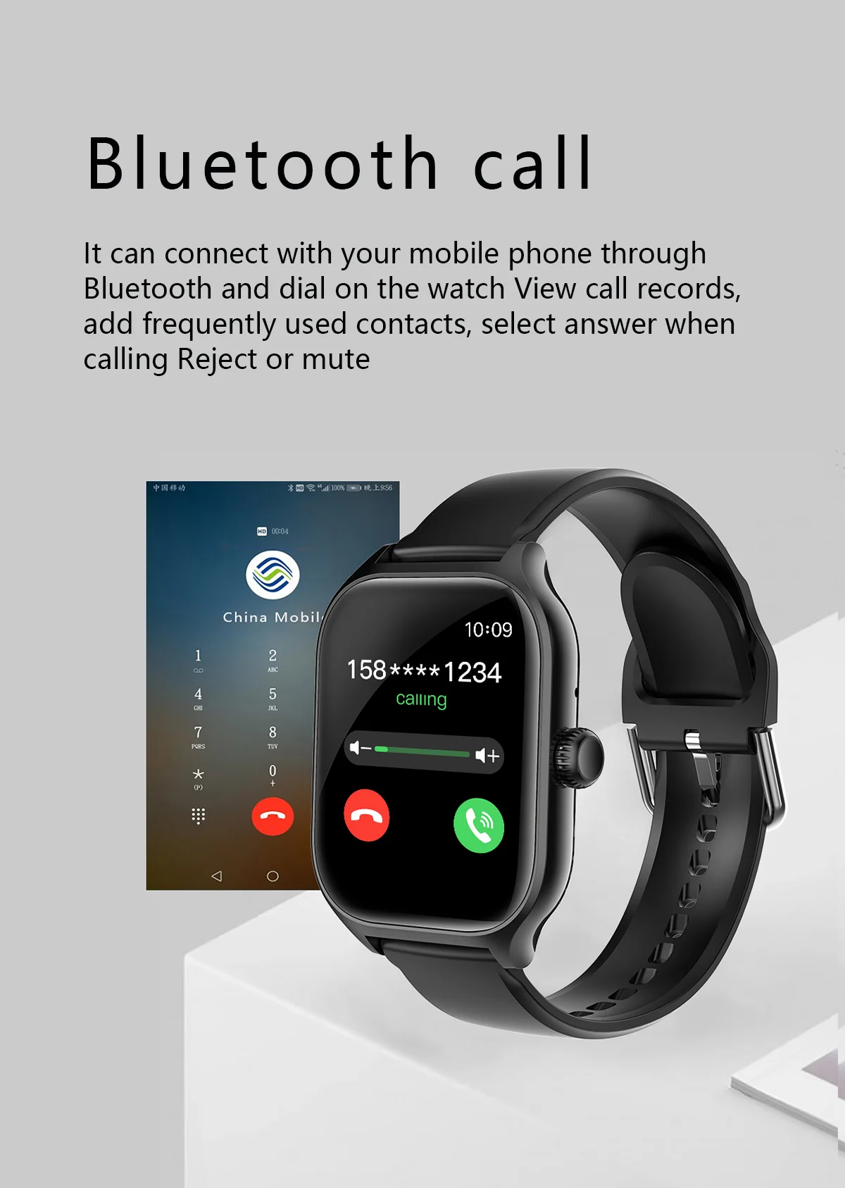 Смарт-часы M740 с Bluetooth-вызовом, пульсометром, спортивным водонепроницаемым браслетом для мобильного телефона для мужчин, беспроводной зарядкой - 4