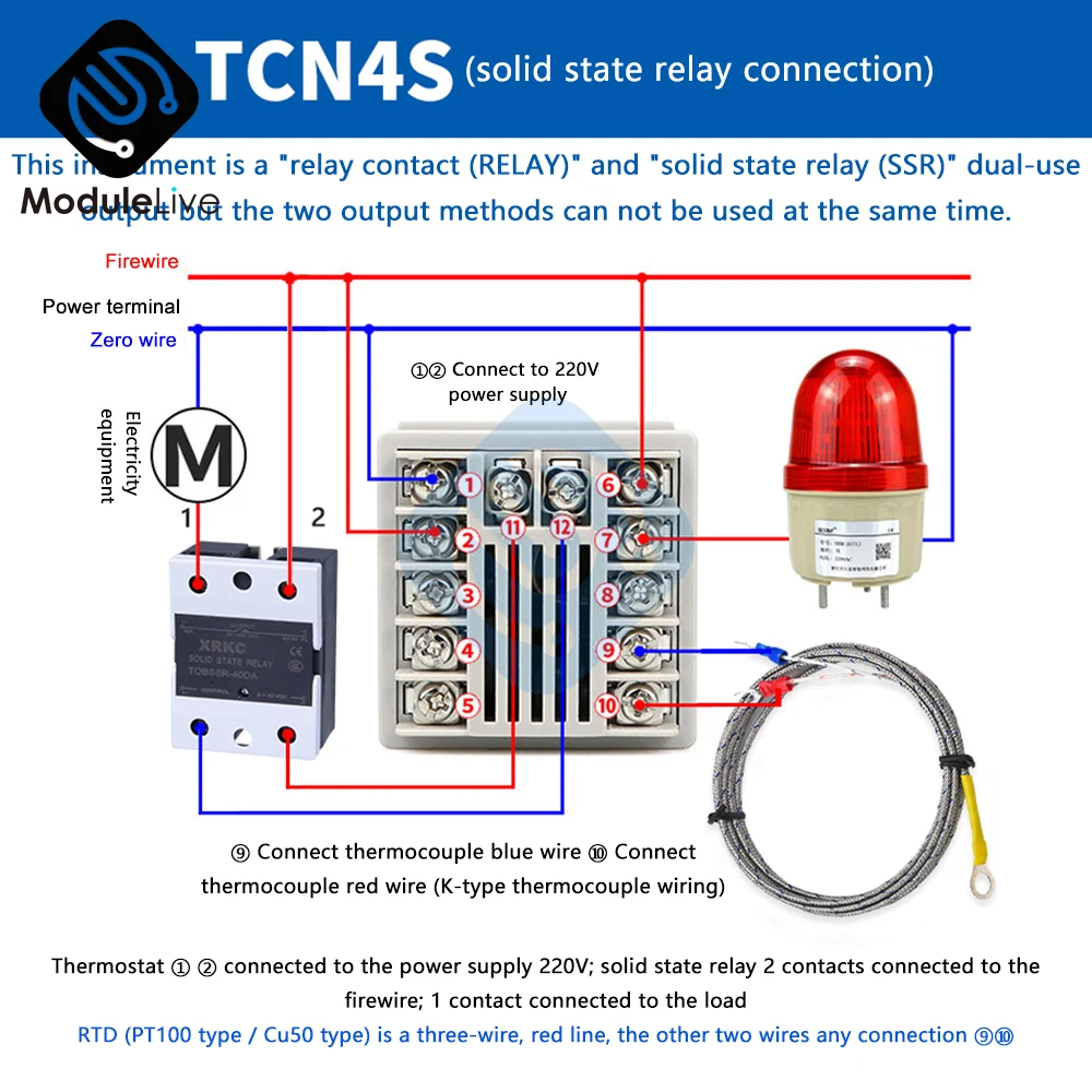 TCN4 Цифровой дисплей термостата Интеллектуальный Регулируемый переключатель Регулятор температуры Мультиметр переменного тока 100-240 В Релейный выход K-типа - 4