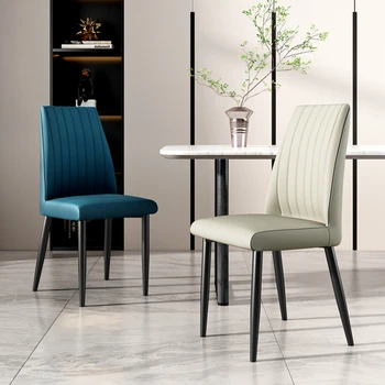 Обеденный стул с подушкой из искусственной кожи, Современная кухня, Скандинавские обеденные стулья, Роскошные табуреты для отдыха, мебель для столовой в отеле