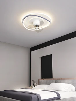 Светильник с вентилятором в спальне, светодиодный потолочный светильник, ультратонкий светильник двойного назначения, современный и простой светильник с вентилятором в детской комнате