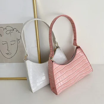 Модная изысканная сумка для покупок в стиле ретро, повседневные женские сумки через плечо, женская кожаная однотонная сумка на цепочке для женщин 2023 года.