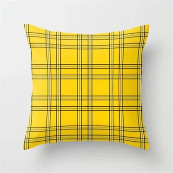 Желтые наволочки с декоративным принтом, геометрическая наволочка для домашнего кресла, украшения дивана, наволочки для подушек