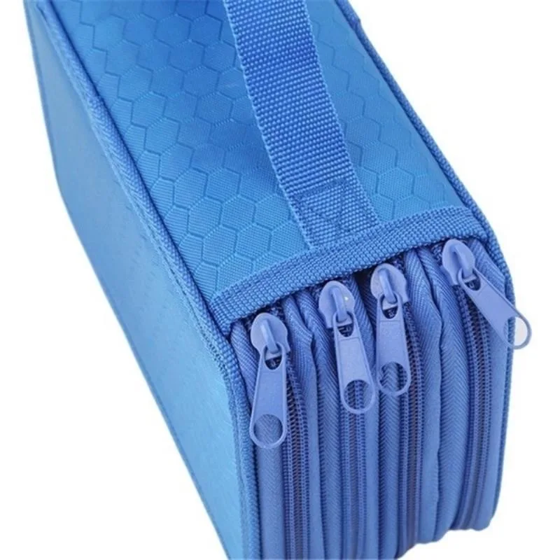 Многофункциональный пенал на молнии из ткани Оксфорд, защищающий от падения, переносная сумка для ручек, цветной грифель для рисования, канцелярская сумка большой емкости - 3