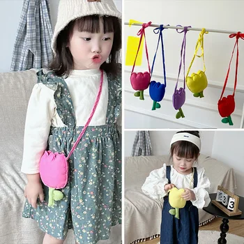 Детская сумка 2023 года, новая симпатичная сумка через плечо для девочек, сумка для аксессуаров с цветами