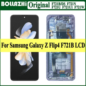 Оригинальный ЖК-Дисплей Для Samsung Galaxy Z Flip 4 ЖК-дисплей SM-F721B F721N Экран Сенсорный Экран С Рамкой Дигитайзер В Сборе Запчасти 100%