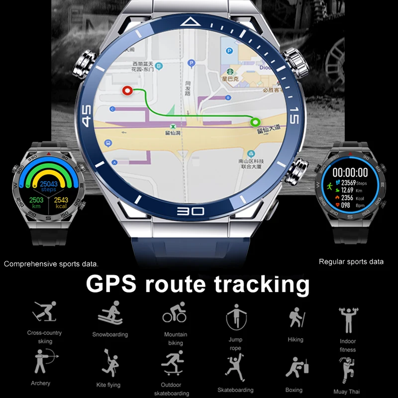 2023 ЭКГ + PPG NFC Bluetooth Вызов Smartwatch GPS Спортивный Трек 1,5 Дюймов 454*454 HD Экран Smartwatch Мужские Для HUAWEI Watches Ultimate - 2