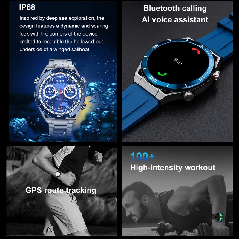 2023 ЭКГ + PPG NFC Bluetooth Вызов Smartwatch GPS Спортивный Трек 1,5 Дюймов 454*454 HD Экран Smartwatch Мужские Для HUAWEI Watches Ultimate - 3