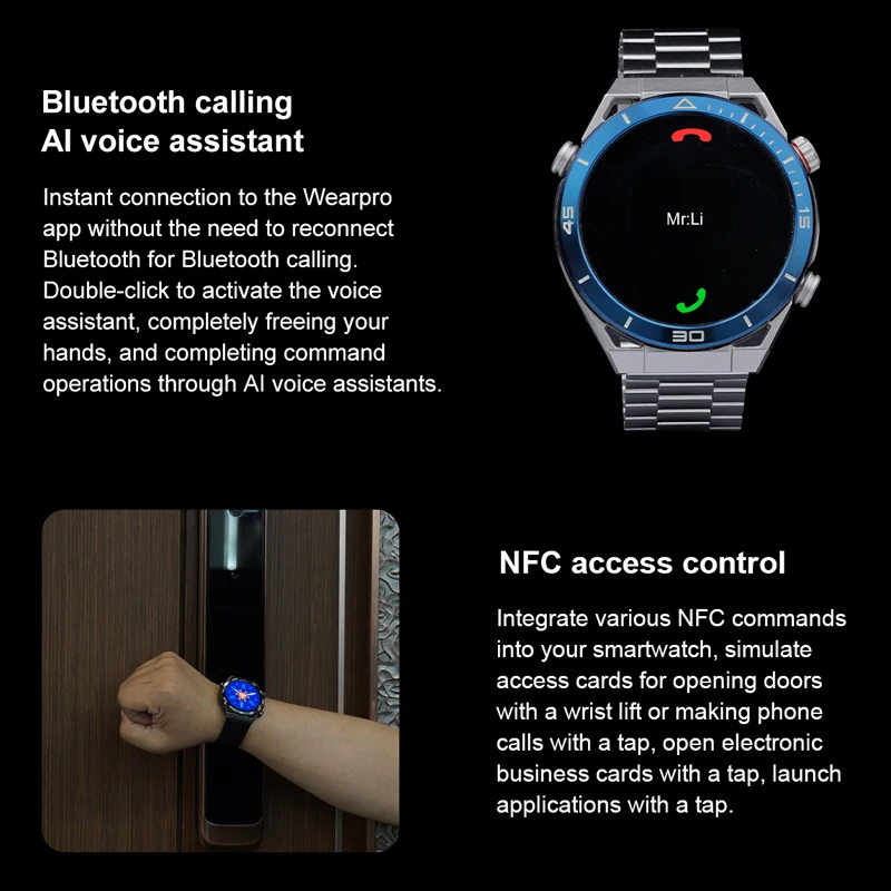 2023 ЭКГ + PPG NFC Bluetooth Вызов Smartwatch GPS Спортивный Трек 1,5 Дюймов 454*454 HD Экран Smartwatch Мужские Для HUAWEI Watches Ultimate - 4