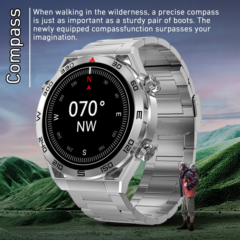 2023 ЭКГ + PPG NFC Bluetooth Вызов Smartwatch GPS Спортивный Трек 1,5 Дюймов 454*454 HD Экран Smartwatch Мужские Для HUAWEI Watches Ultimate - 5