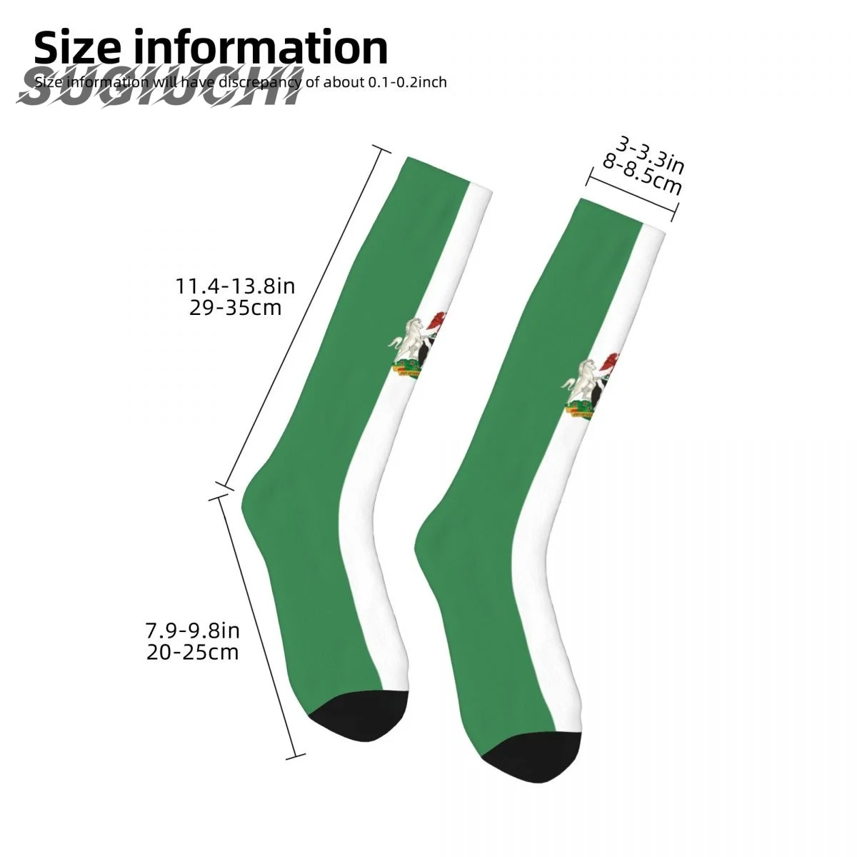 Носки с 3D-принтом из полиэстера с флагом Нигерии Для мужчин и женщин, Повседневные высококачественные носки Kawaii, Носки для уличного скейтборда - 3