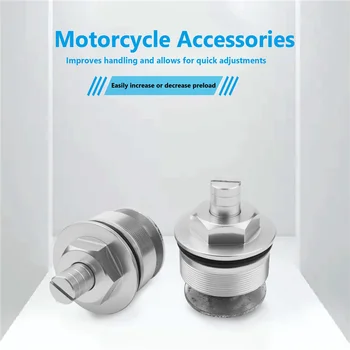 41 мм винт переднего амортизатора мотоцикла, крышка вилки, болты для регулировки предварительной нагрузки для Honda CB400 (серебристый)