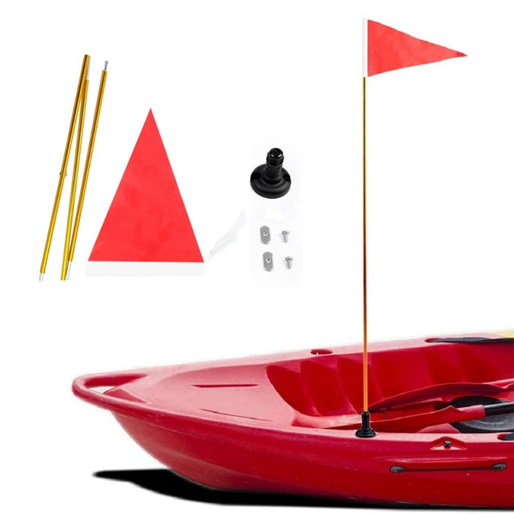 Складной флагшток для каяка, алюминиевый комплект для флагштока для каноэ, регулируемая удочка для рыбалки, каноэ, яхта - 1