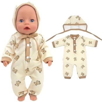 Одежда для кукол 43 см, комбинезон с бурым медведем для кукол 18 дюймов, наряды для девочек-подростков