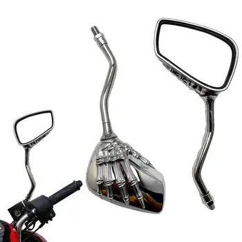 Зеркало заднего вида для езды на велосипеде, 8/10 мм, Универсальные зеркала заднего вида для мотоцикла с черепом, Шикарное Зеркало на руле велосипеда, отражатель
