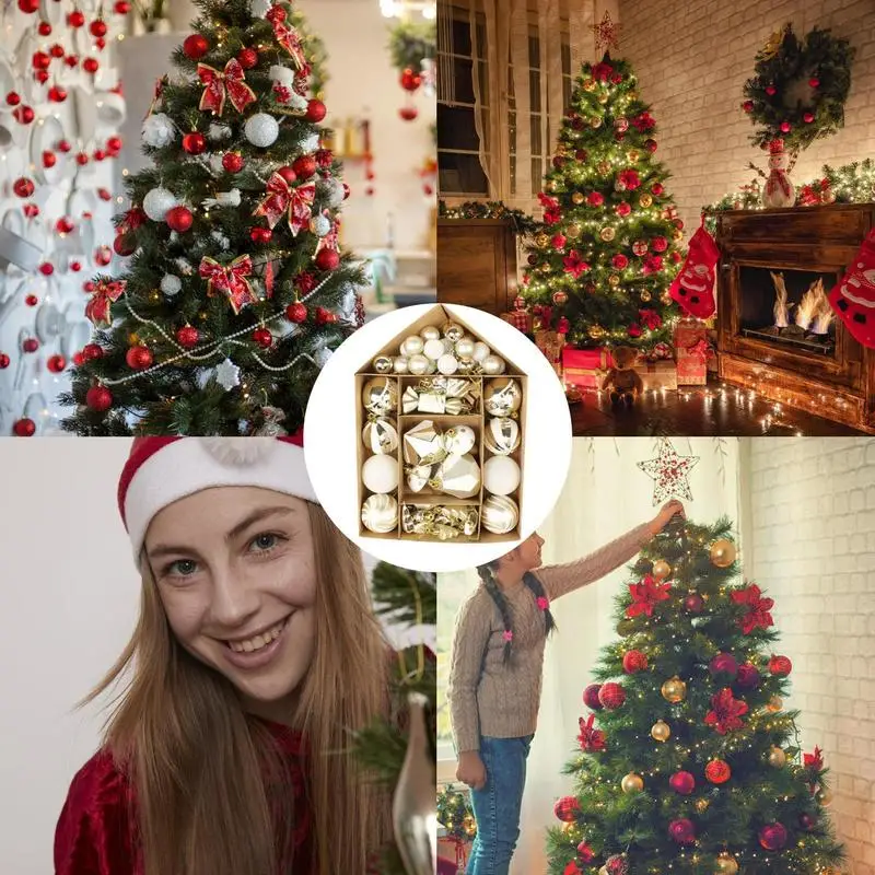 Цветные рождественские шары, красочные безделушки, набор декора для елки, украшения для Рождественской елки, украшение для вечеринки по случаю годовщины помолвки - 3