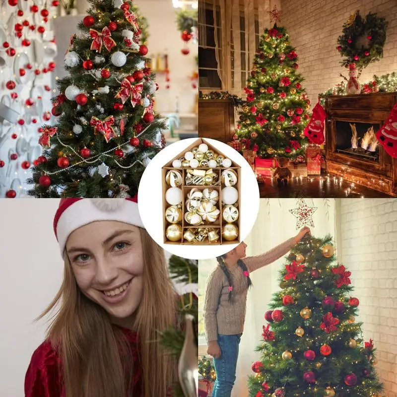 Цветные рождественские шары, красочные безделушки, набор декора для елки, украшения для Рождественской елки, украшение для вечеринки по случаю годовщины помолвки - 4