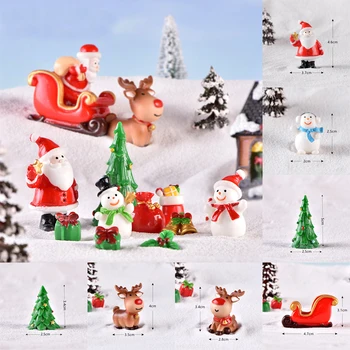 Мини Рождественский Орнамент Санта Клаус Снеговик Лось Рождественское Украшение Для Дома Подарочные Игрушки Ремесла Настольный Декор Navidad 2023 Новый Год