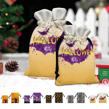 Новый подарочный пакет с мультяшными конфетами в виде тыквенной головы летучей мыши на Хэллоуин, большой емкости