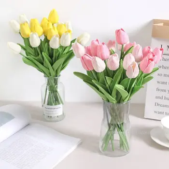 Цветок тюльпана Настоящее прикосновение, букет искусственных тюльпанов, искусственный цветок из полиэтилена для украшения свадебного сада или фотосъемки