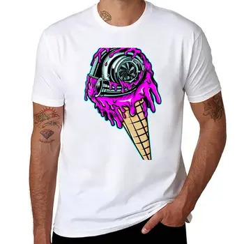 Новая футболка Ice Cream Turbo, графическая футболка, винтажная одежда, однотонные футболки для мужчин