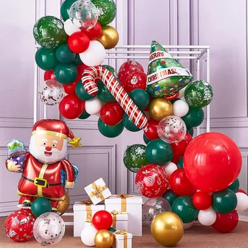 Рождественские воздушные шары из фольги, надувной шар в стиле Санта-Снеговика в стиле трости на Рождество 2023, Аксессуары для украшения новогодней вечеринки