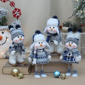 Рождественские куклы большого размера, рождественские подарки для детей, Рождественский Снеговик, Безликая Кукла, Медведь, Рождественские украшения для дома