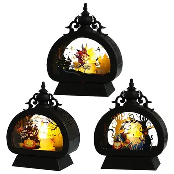 Настольный винтажный Готический фонарь на Хэллоуин Со светодиодной свечой, Оригинальный Серый Ловец снов, Подвешенный Для украшения дома