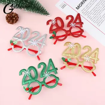 2024 Новые Рождественские очки для взрослых и детей, праздничное переодевание, украшение вечеринки, реквизит для фотографий, мультяшные оправы для очков