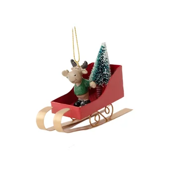 Рождественское украшение Скандинавская рождественская елка железные художественные сани автомобиль Рождественская елка украшения маленькие подвесные украшения