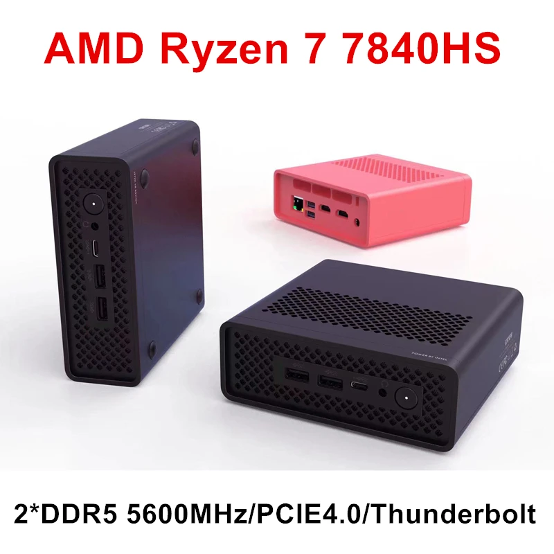 Topton Мини-ПК для геймеров AMD Ryzen 7 7840HS 2 * DDR5 5600 МГц PCIE4.0 USB4.0 Thunderbolt4 Windows 11 Портативный Мини-компьютер WiFi6 - 1