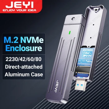 Корпус M.2 NVMe JEYI с прямым подключением, разъем USB-A USB 3.2 10 Гбит /с Встроенный Алюминиевый Корпус SSD 2242 2280 С Магнитным Защитным чехлом