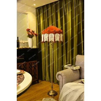 Напольный светильник Zhonggu из французской меди в стиле ретро, гостиная, спальня, Вилла, Декоративная лампа