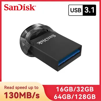 SanDisk CZ430 USB3.1 16 ГБ 32 ГБ 64 ГБ 128 ГБ Ультрасовременный флэш-накопитель со скоростью чтения до 130 МБ / с, Мини-накопитель высокой скорости USB 3.1 USB-накопитель