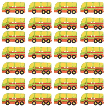 100 Шт Мультяшная Детская Декоративная Одежда DIY Craft Supplies Decor Bus Design Crafts Making Supply Hand Made Baby Vintage
