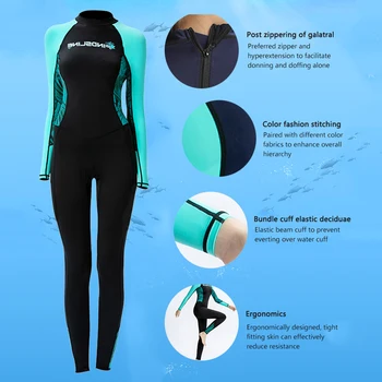 Женский гидрокостюм для всего тела для подводного плавания и ныряния гидрокостюм для водных видов спорта