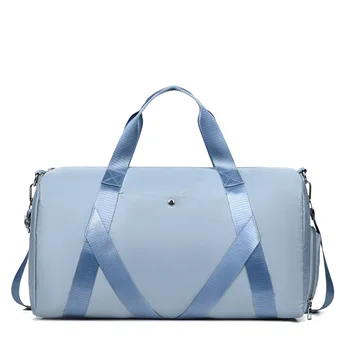 Новая синяя модная женская спортивная сумка для сухого и влажного отделения, спортивная сумка для фитнеса большой емкости, Портативная мягкая дорожная сумка для багажа, пара