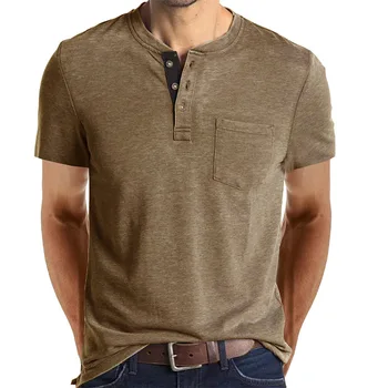 Летом 2023 года Новая мужская футболка с короткими рукавами, модная красивая одежда, Генри симпатизировал европейской и американской мужской одежде