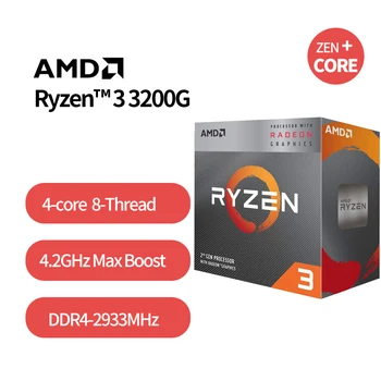 Новый AMD Ryzen 3 3200 G R3 3200 G 3,6 ГГц Четырехъядерный Процессор Quad-Thread 65W CPU Процессор L3 = 4M YD3200C5M4MFH Socket AM4 С Вентилятором Кулера