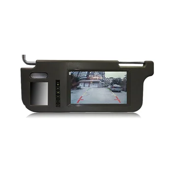 7-дюймовый черный автомобильный левый солнцезащитный козырек, зеркало заднего вида, ЖК-монитор, 2 канала видео